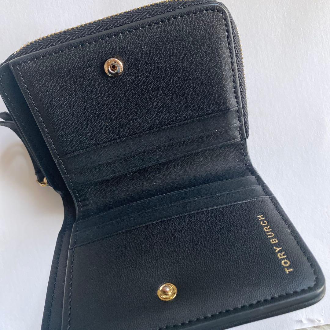 豆★ママTORY BURCH ブラックキルティング二つ折り財布