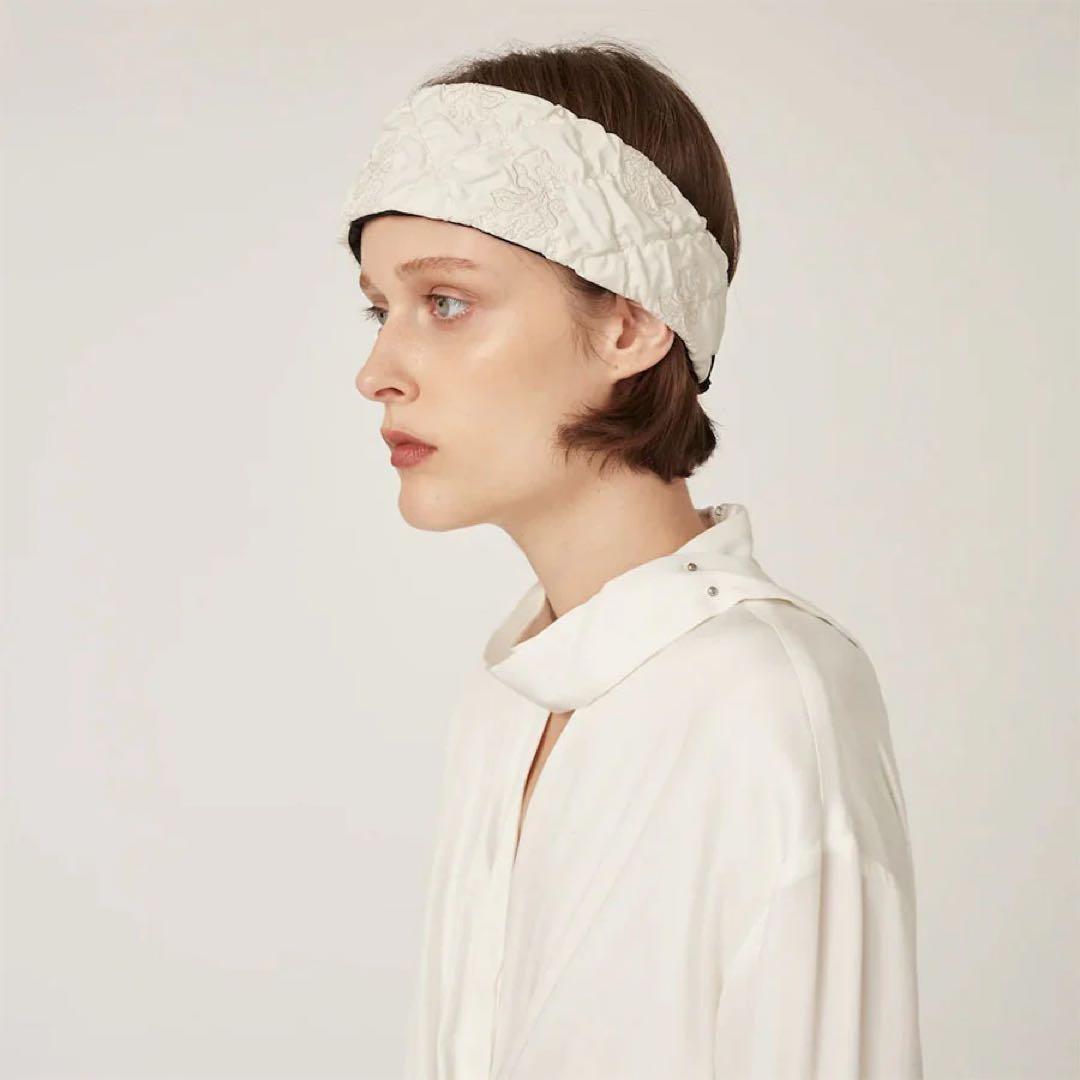ヘアアクセサリー Dahlia shrinking embroidery headband
