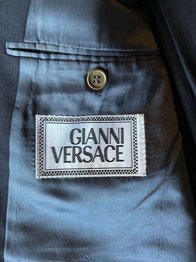 GIANNI VERSACE 黒 ダブルブレスト スーツジャケット