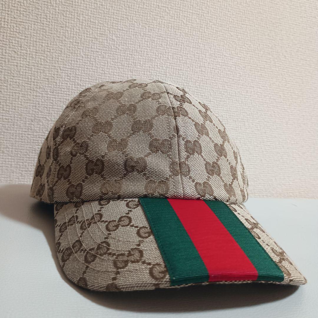 【最終価格】GGキャンバス ベースボールキャップ ベージュ＆エボニー　Mサイズ
