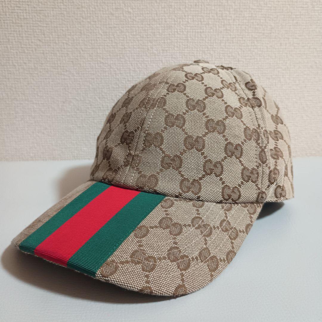 【最終価格】GGキャンバス ベースボールキャップ ベージュ＆エボニー　Mサイズ