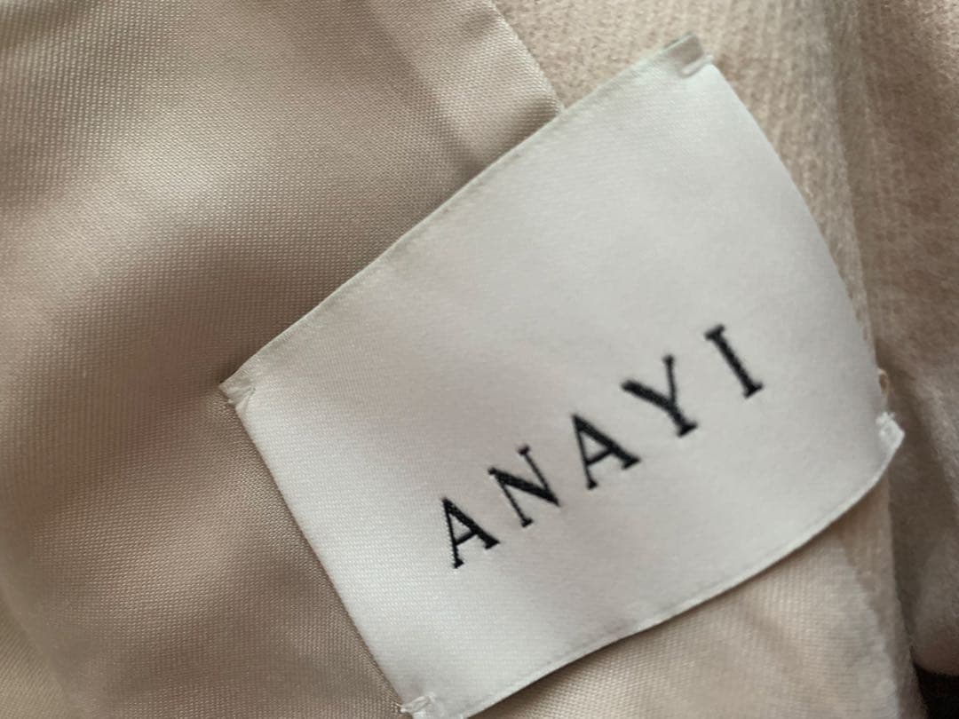 ANAYI ウールノーカラージャケット フロントポケット付き38 アナイ
