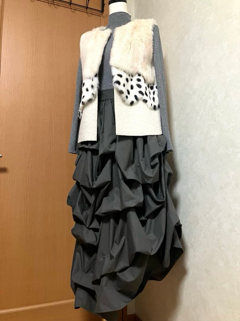 【美品✨️】Olu. ランダムピックスカート／グレー サイズ0