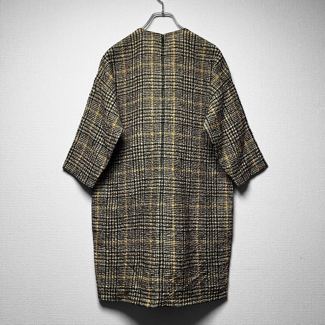 CELINE セリーヌ フィービー期 シワ加工 シルクワンピース チェック 38