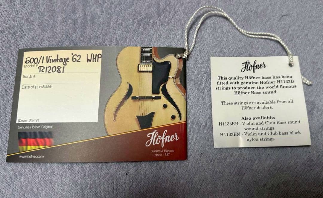 極美品 Hofner 500/1 Vintage 62 WHP 3rd Gen