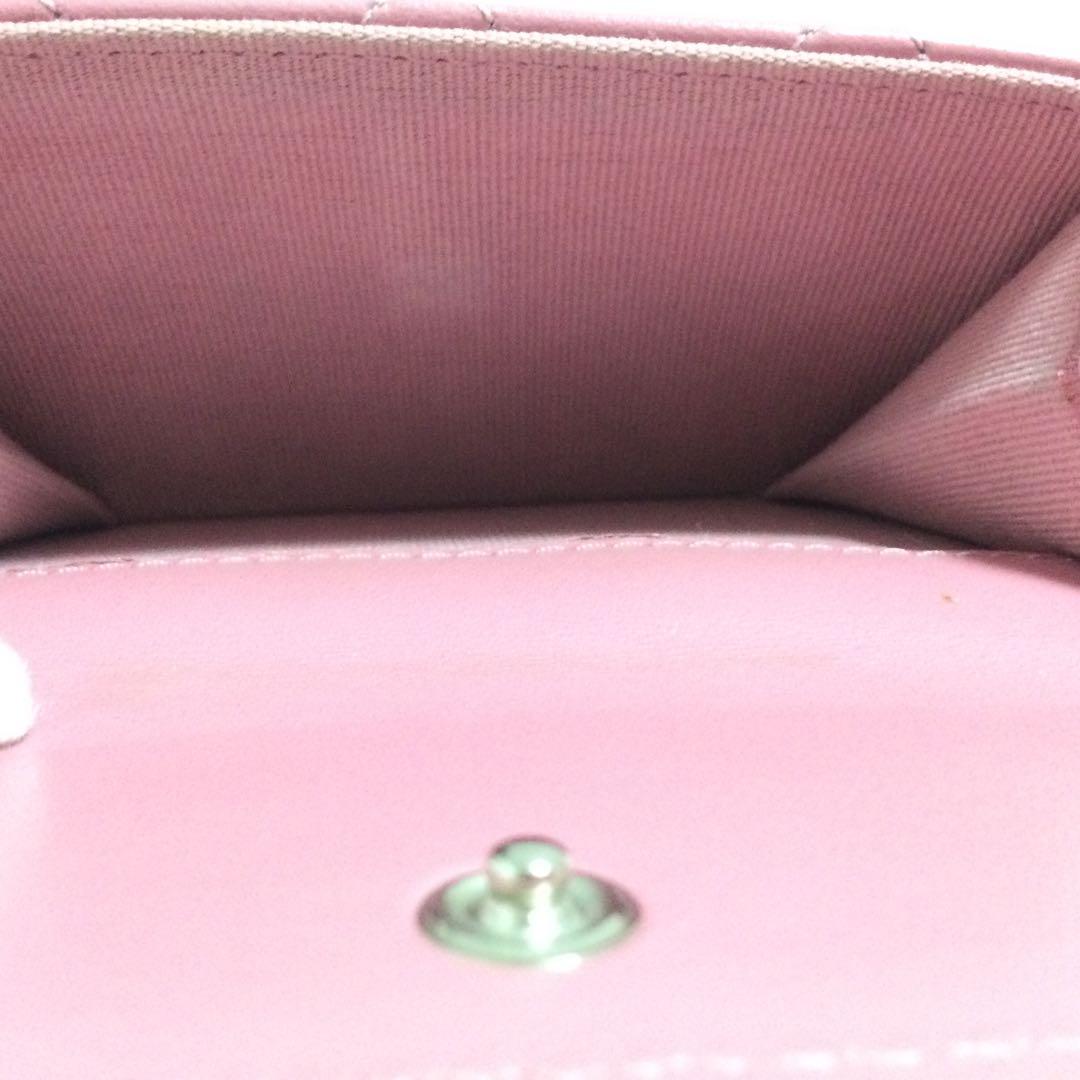 希少★シャネル マトラッセ ココスター ラムスキン　ウォレット 三つ折り財布
