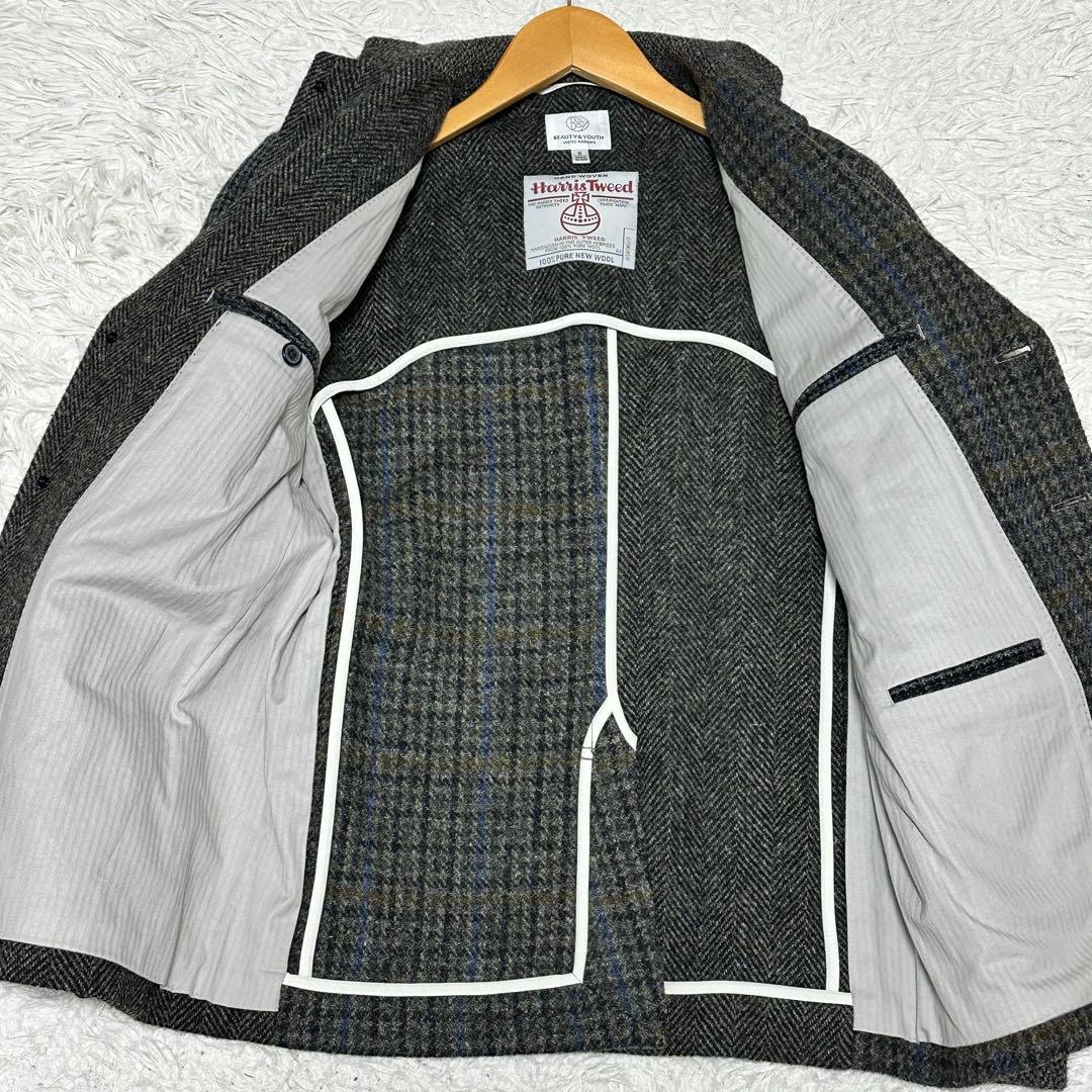 美品 ユナイテッドアローズ ハリスツイード クレイジーパターン ジャケット S