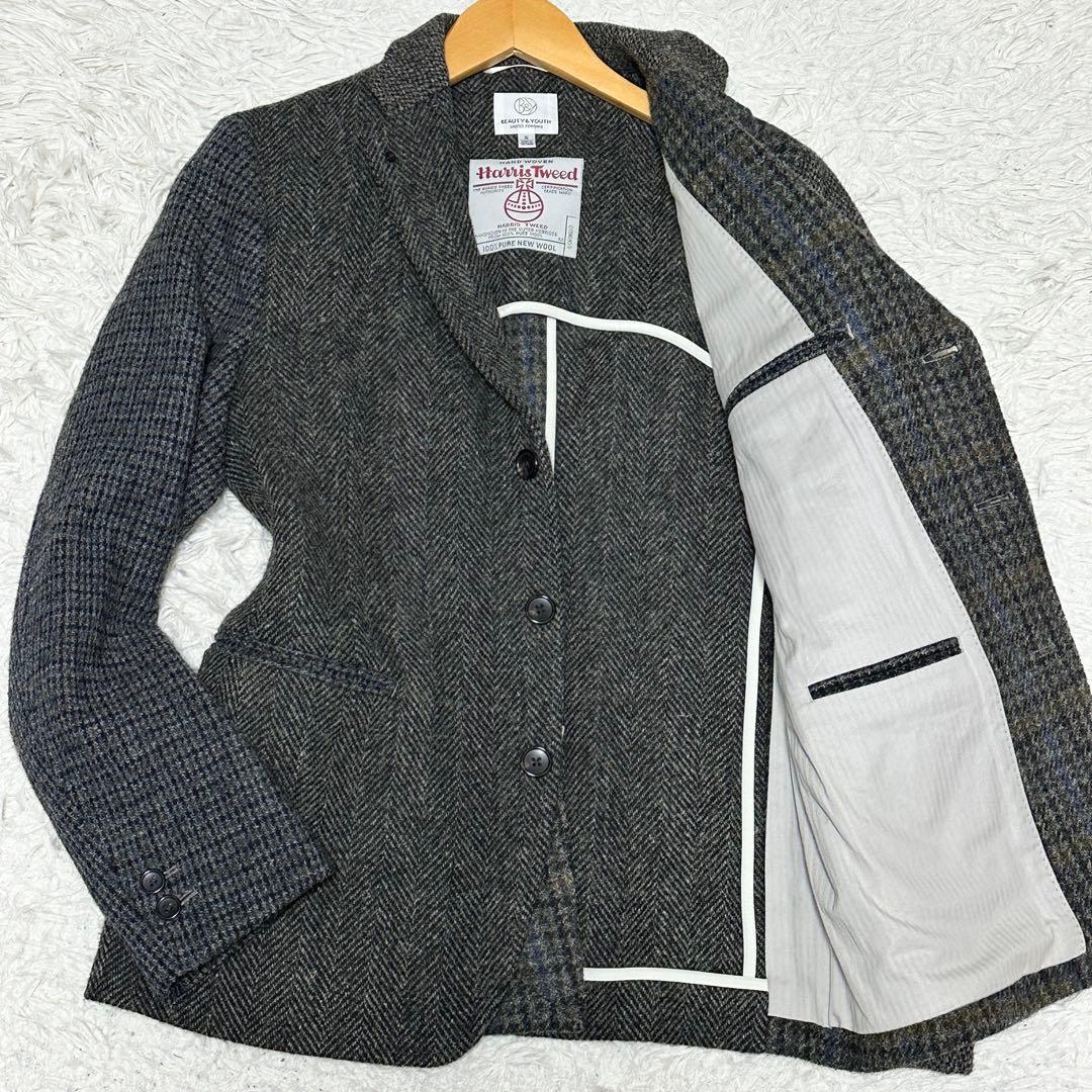 美品 ユナイテッドアローズ ハリスツイード クレイジーパターン ジャケット S