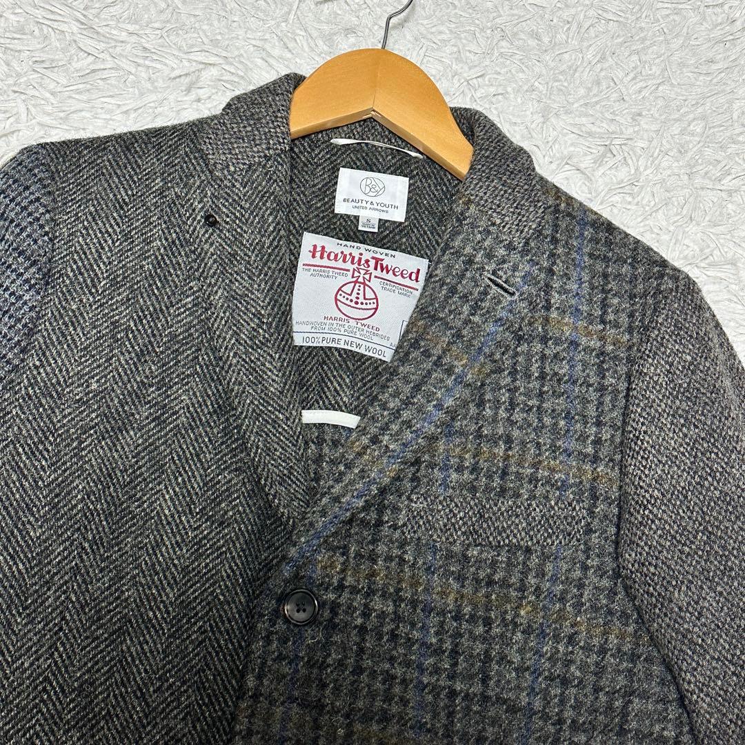 美品 ユナイテッドアローズ ハリスツイード クレイジーパターン ジャケット S