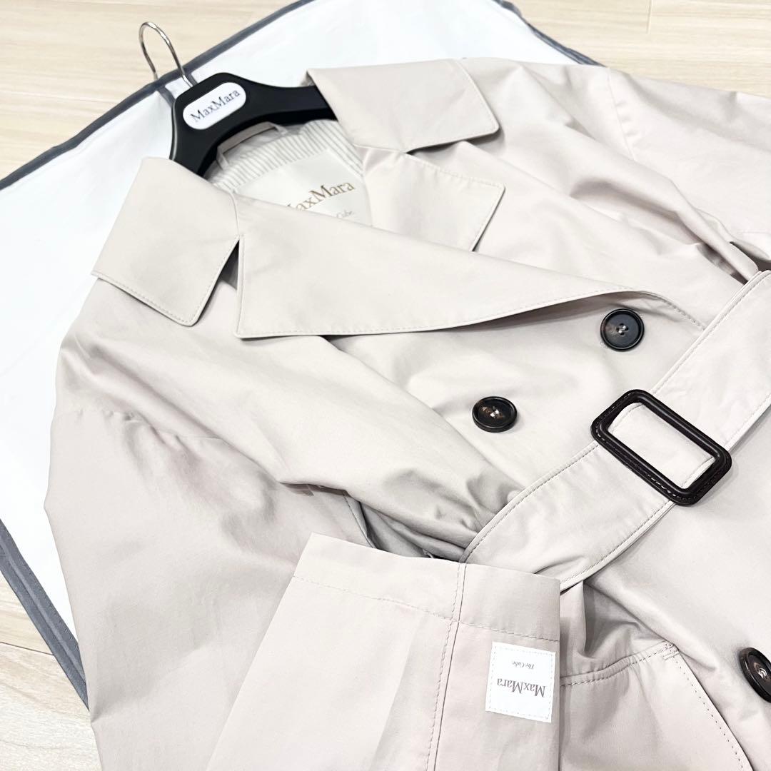 23SS 新品同様MaxMara 白タグ コットンツイル トレンチ 34 M