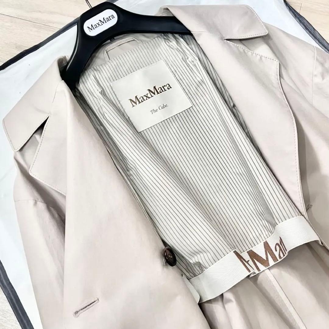 23SS 新品同様MaxMara 白タグ コットンツイル トレンチ 34 M