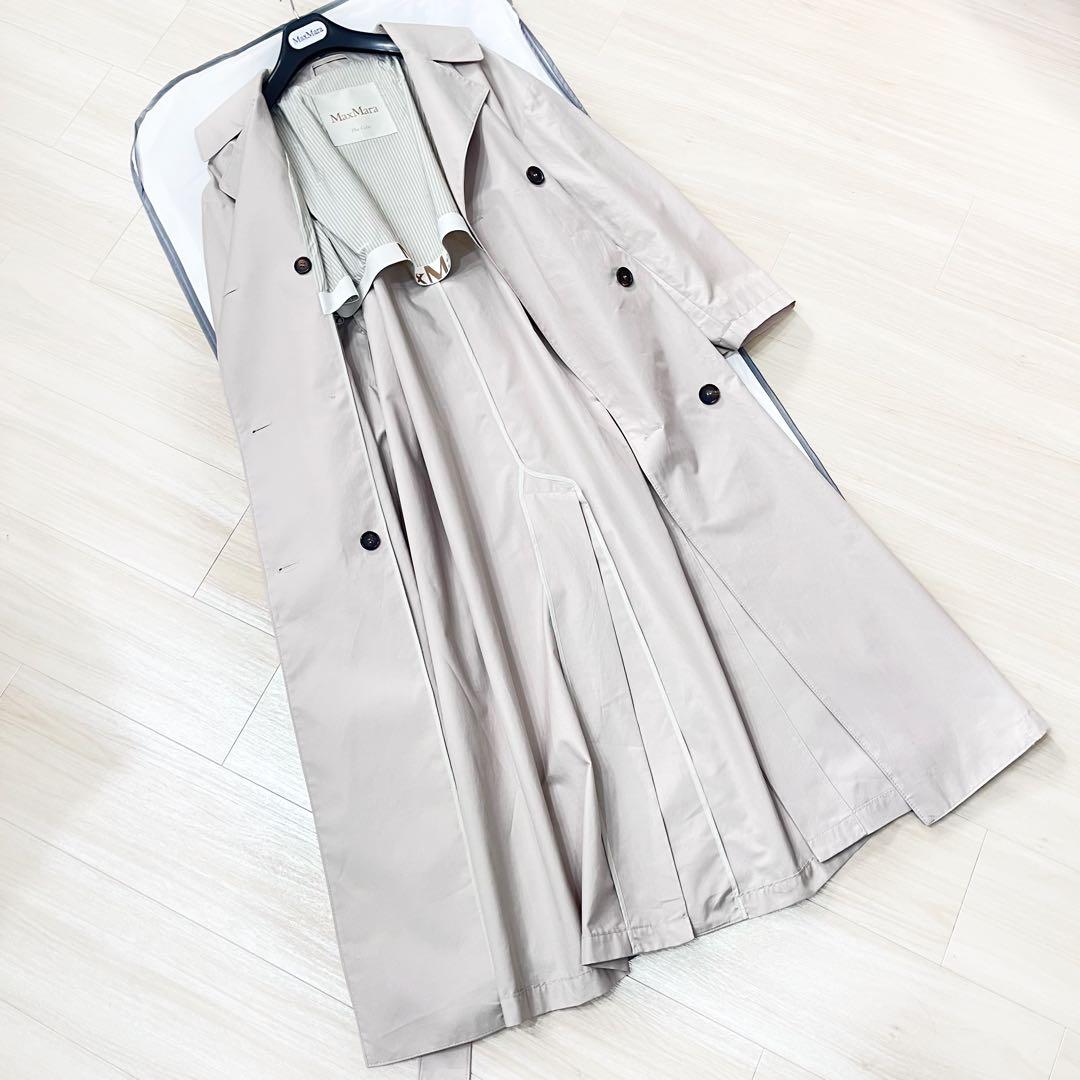 23SS 新品同様MaxMara 白タグ コットンツイル トレンチ 34 M