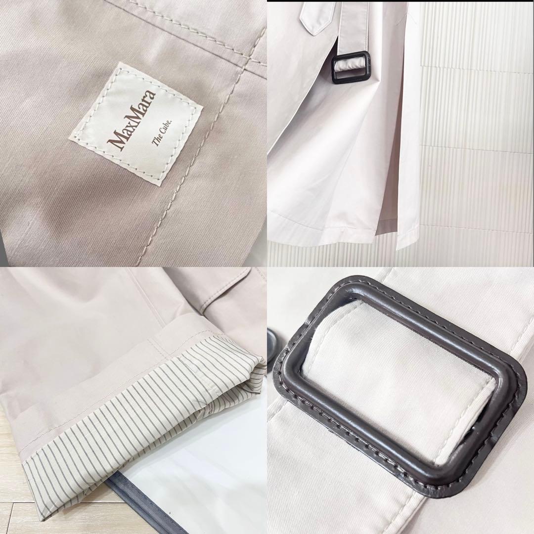 23SS 新品同様MaxMara 白タグ コットンツイル トレンチ 34 M