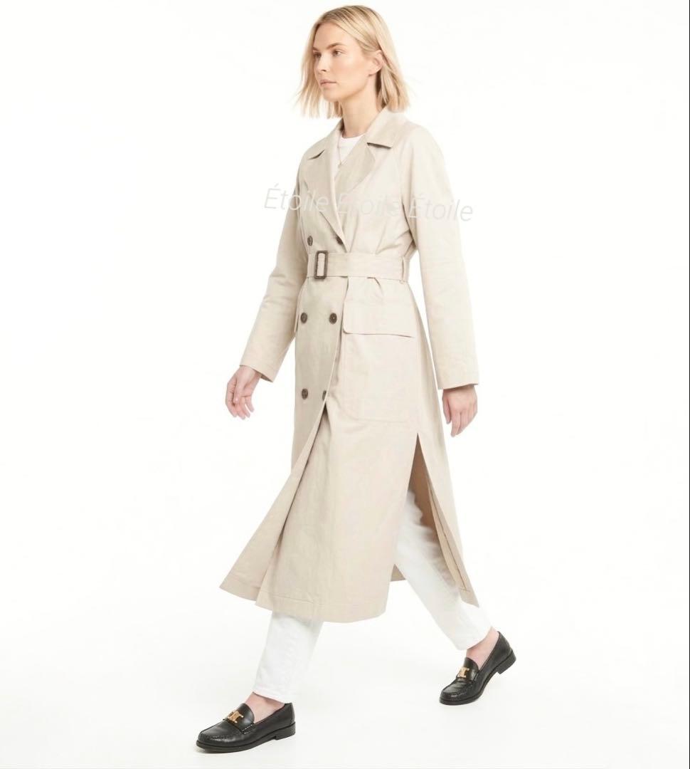 23SS 新品同様MaxMara 白タグ コットンツイル トレンチ 34 M