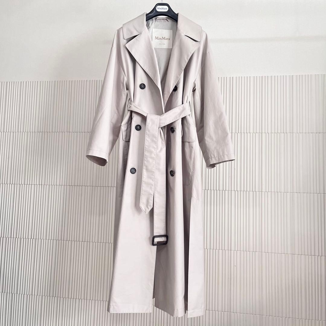 23SS 新品同様MaxMara 白タグ コットンツイル トレンチ 34 M