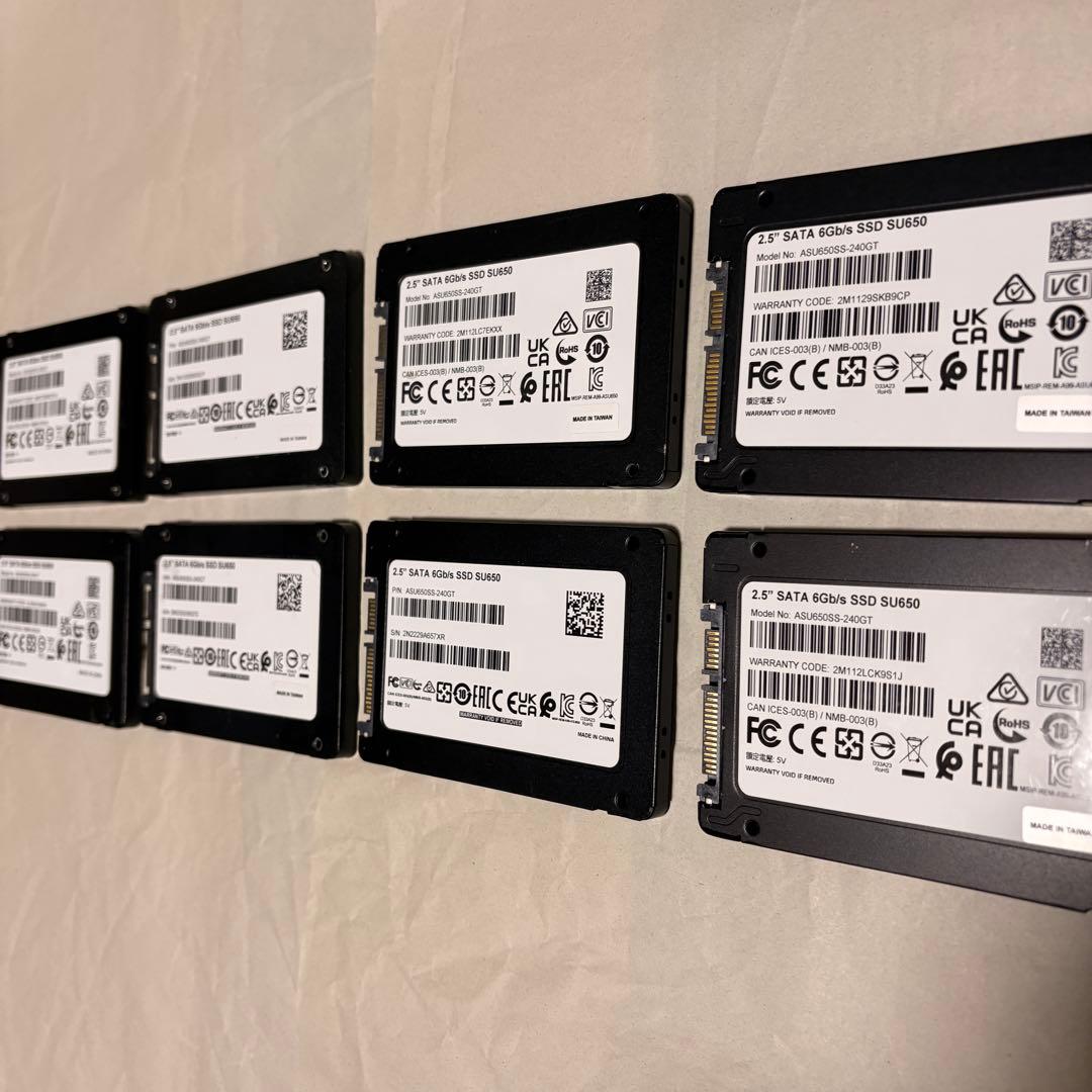 中古、ADATA SU650 SSD 容量240GB、8個セット