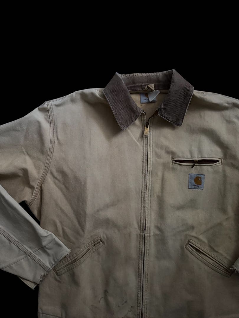 80s 星タグcarhartt 裏地なし　デトロイトジャケット　L tall