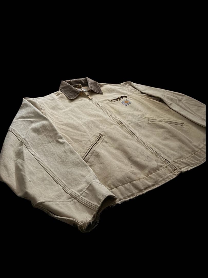 80s 星タグcarhartt 裏地なし　デトロイトジャケット　L tall
