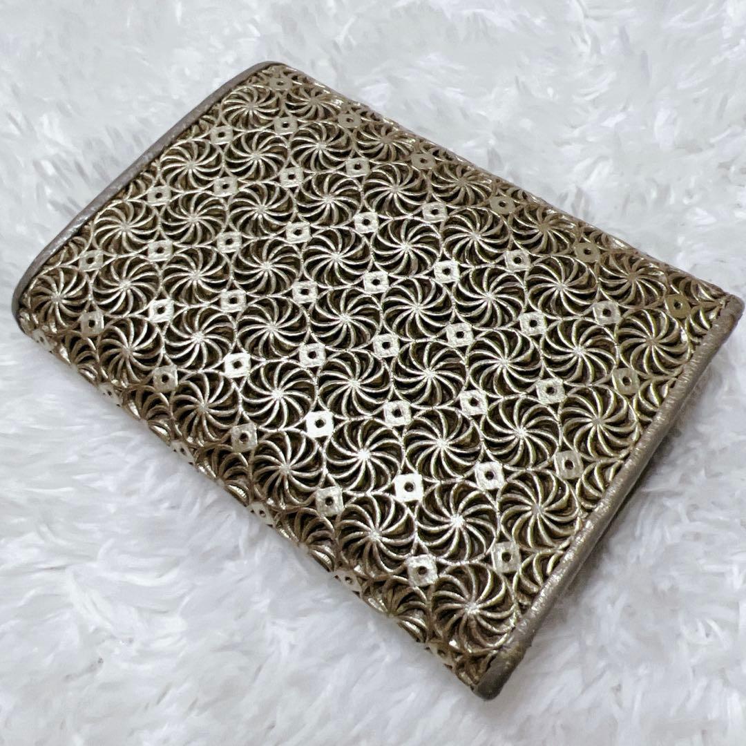 美品✨HIROKO HAYASHI ジラソーレ　ミニ財布　コンパクト　ゴールド