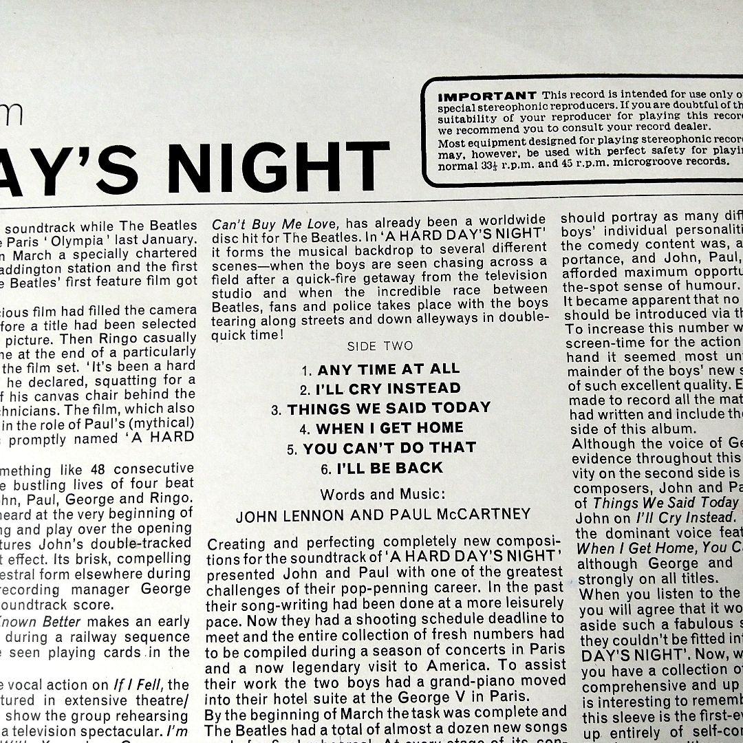 洋楽 THE BEATLES A HARD DAY'S NIGHT LP