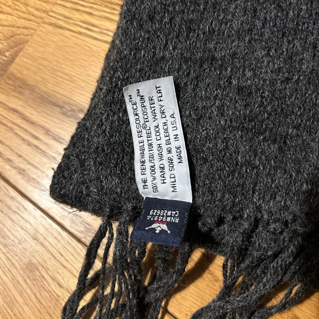 STUSSY ダークグレー マフラー ウール混紡