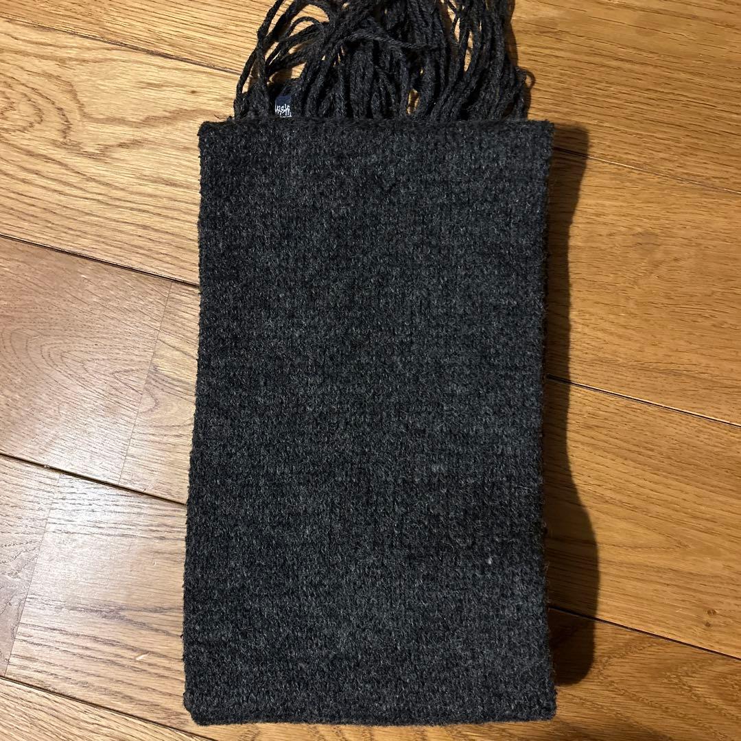 STUSSY ダークグレー マフラー ウール混紡
