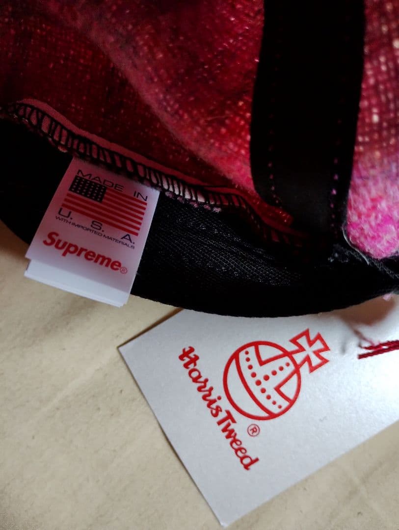 帽子 Supreme Harris Tweed Camp Cap FW25 Pink