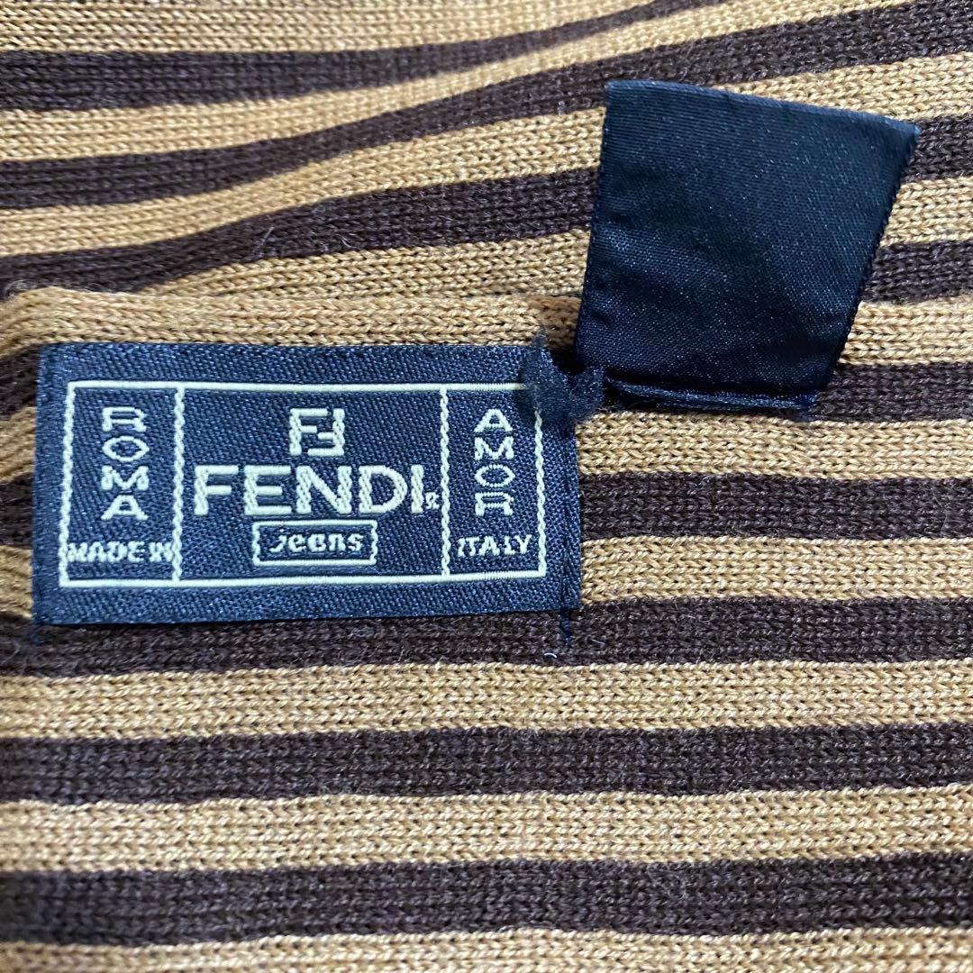 FENDI　フェンディ　マフラー　ストール　ウール　ロゴ　ズッカ　リバーシブル