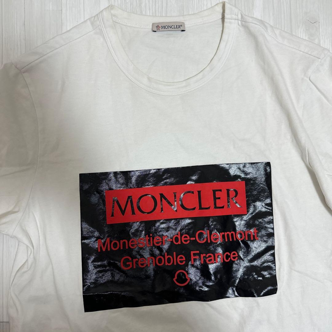 希少❗️MONCLER ロゴプリント Tシャツ ホワイト　モンクレール　Mサイズ