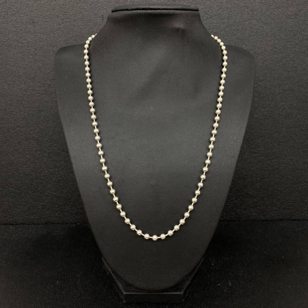 SAAD シルバー 925 4mm ボール チェーン ネックレス 51cm