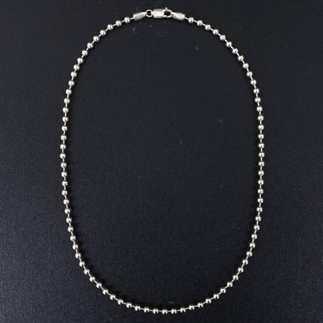 SAAD シルバー 925 4mm ボール チェーン ネックレス 51cm