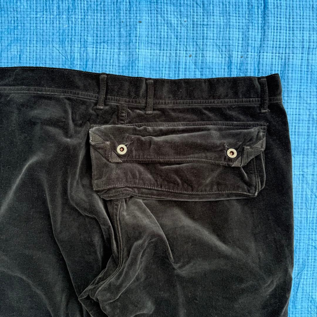 90~00s kapital ベルベットフレアパンツ　ブラックベロア　ドメブラ