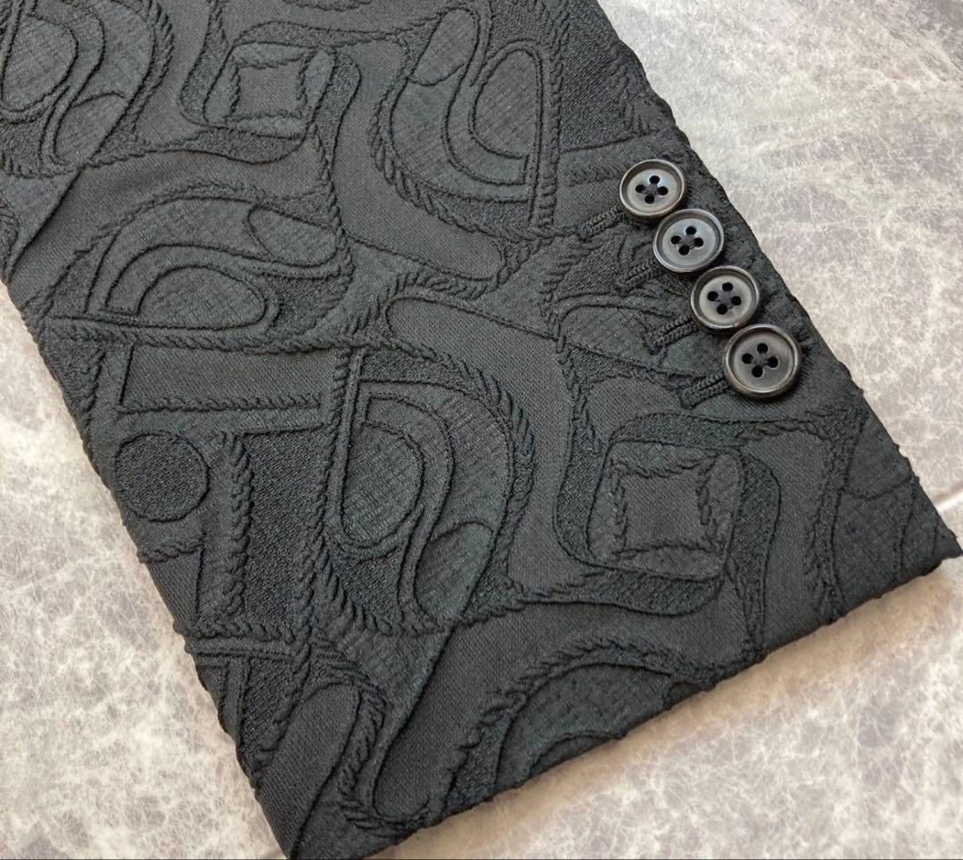 HERMES 刺繍 シルク テーラードジャケット 44 Sサイズ ランウェイ