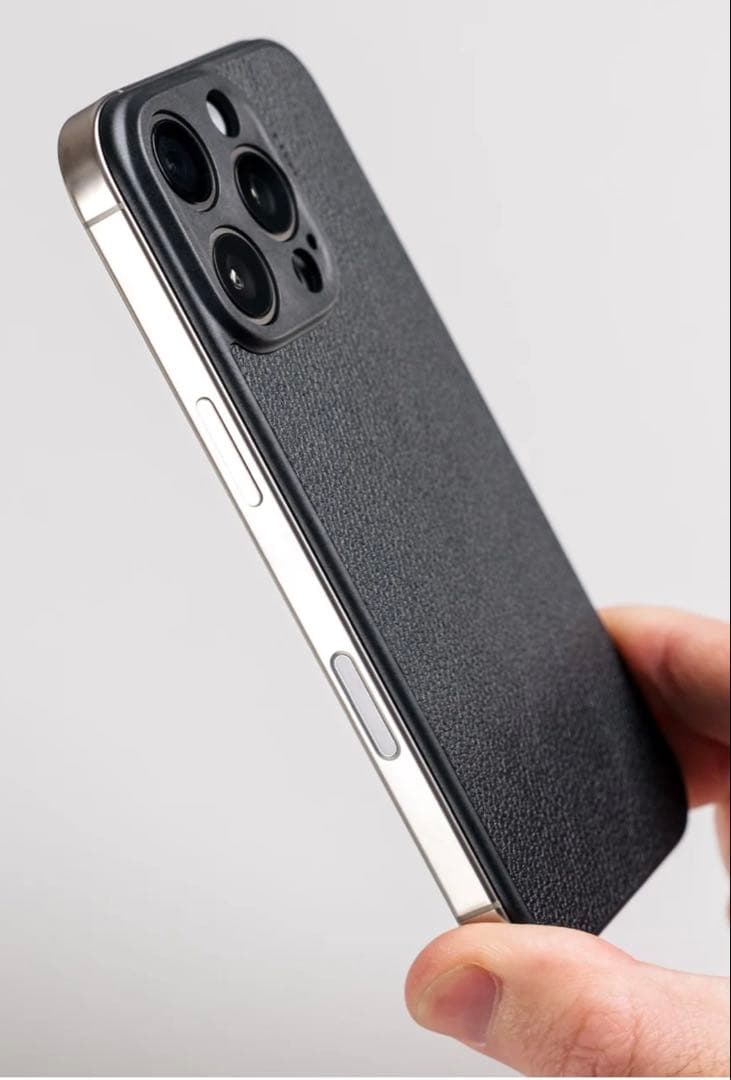 iPhoneアクセサリー SUTI iPhone 15Pro Nano Leather BLACK