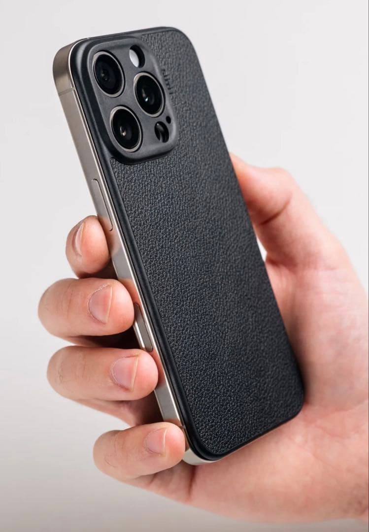 iPhoneアクセサリー SUTI iPhone 15Pro Nano Leather BLACK