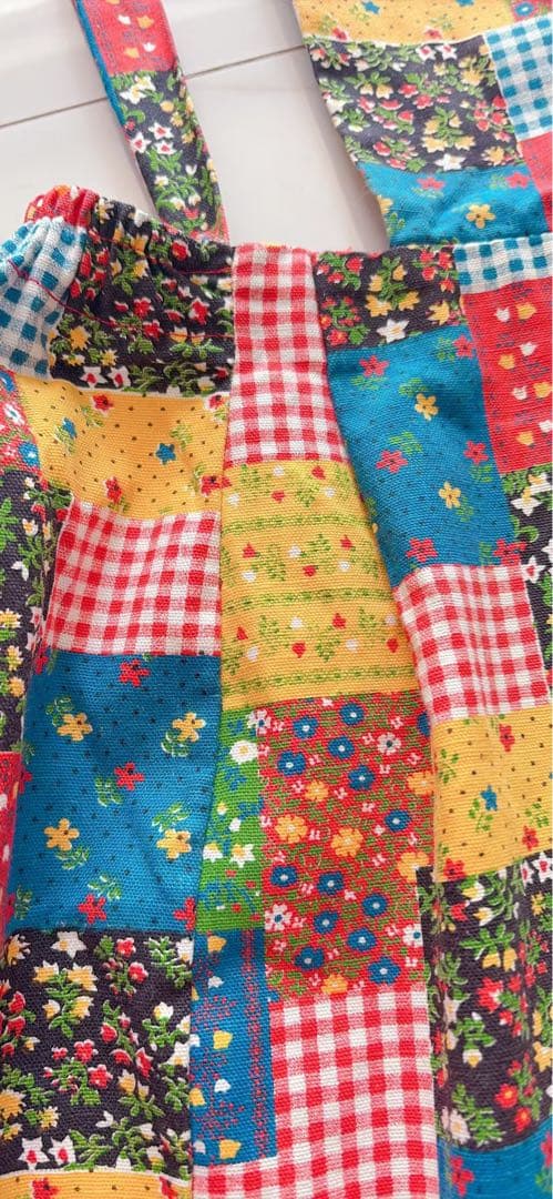 ヴィンテージ　Vintage カラフル　パッチワークエプロン　レア
