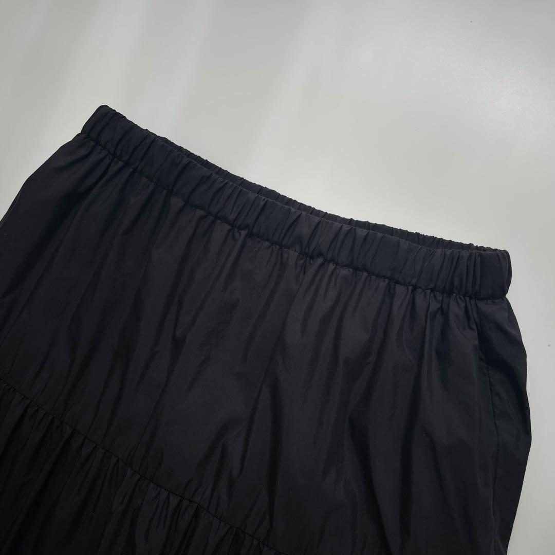 Theory セオリー ティアード ロングスカート ブラック SIZE S