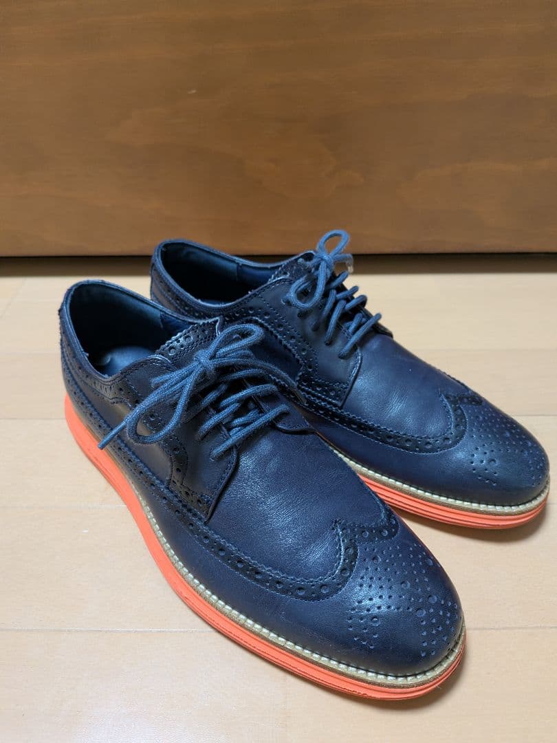 コールハーン　NIKE　ルナグランド　メダリオン　ウィングチップ　ネイビー