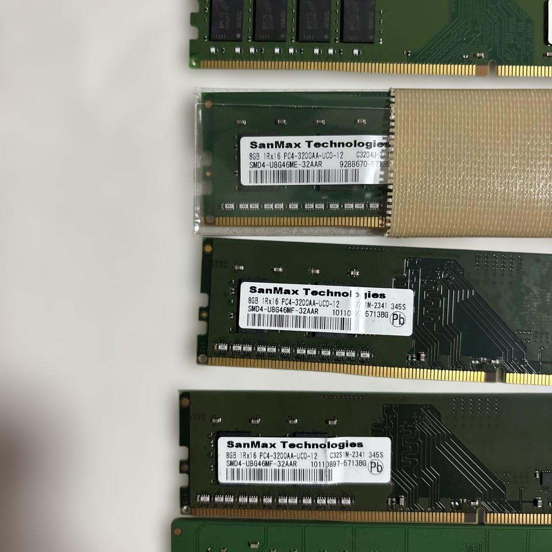 DDR4 8GB メモリ SanMax skhynix crucial 計7枚