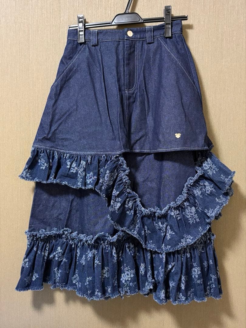 スカート idem damage frill denim skirt