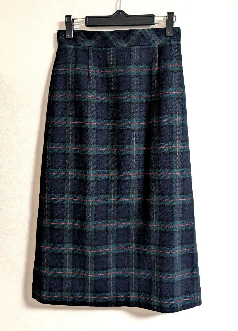 ✨極美品✨23区 ウールタータンチェック スカート グリーン M トラッド 上品