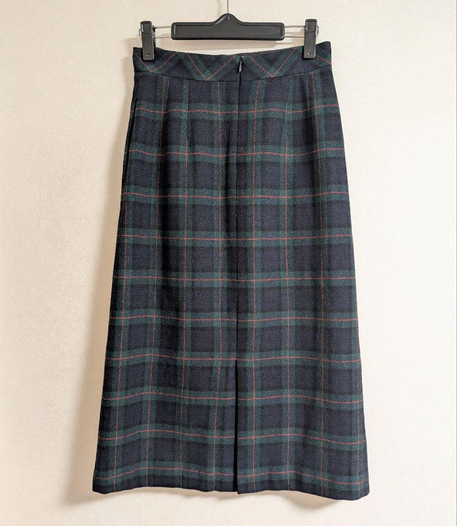 ✨極美品✨23区 ウールタータンチェック スカート グリーン M トラッド 上品