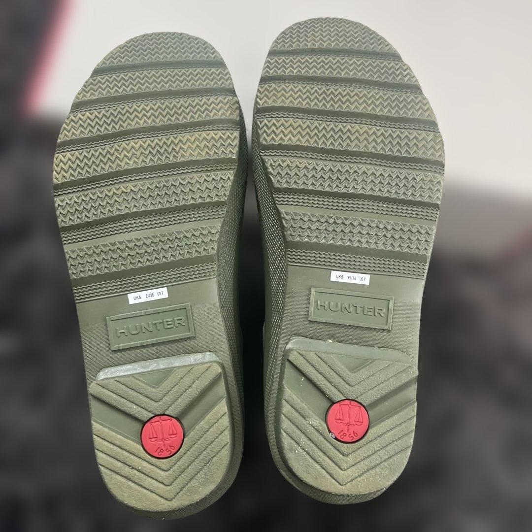 HUNTER オリーブグリーン チェルシーブーツ　箱付き　美品