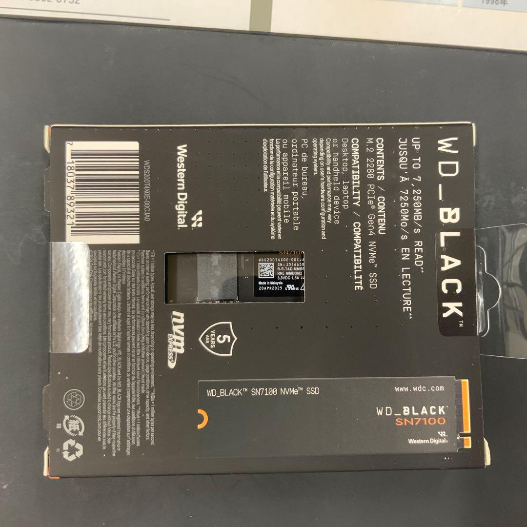 内蔵型SSD WD_BLACK SN7100 2TB M.2 NVMe SSD