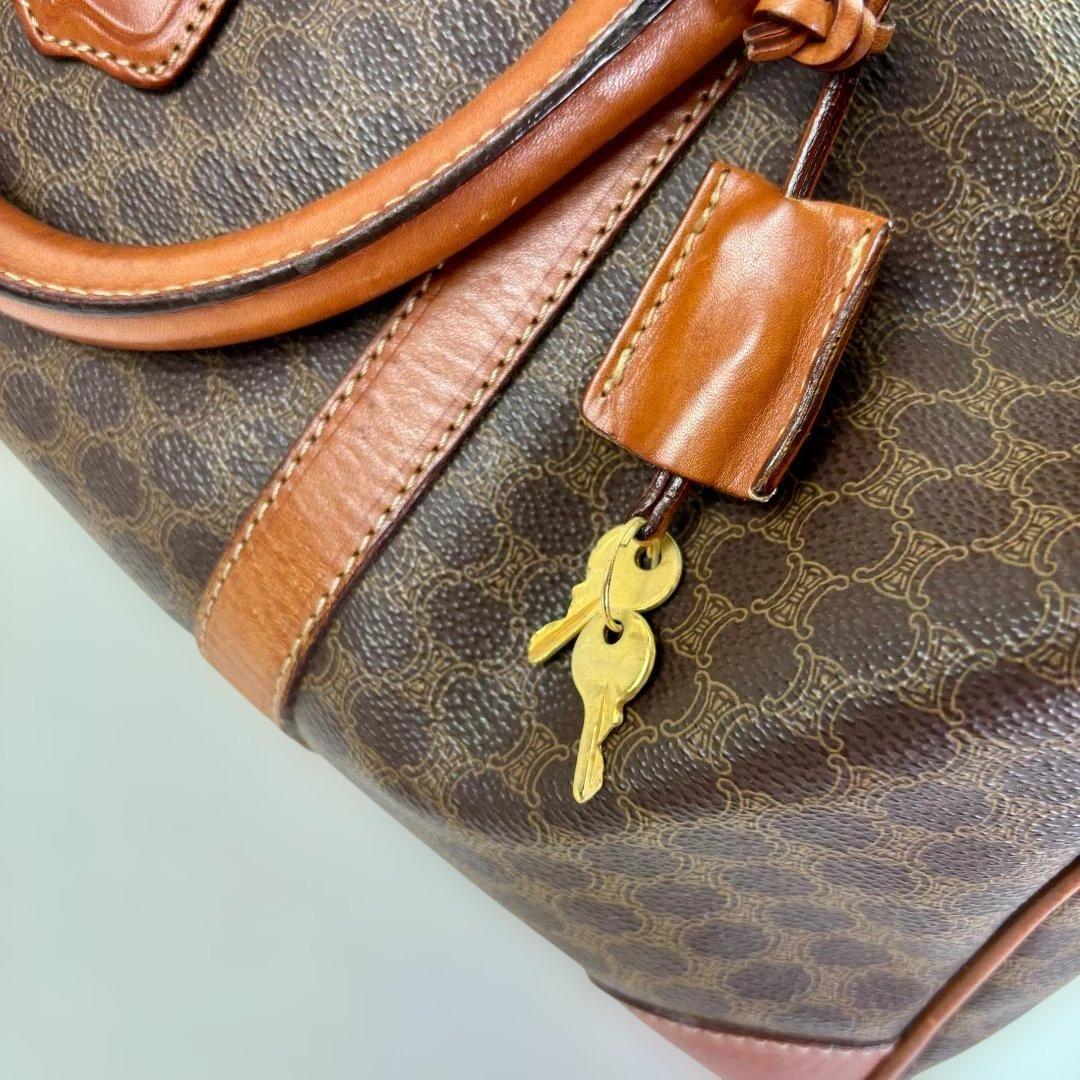 Celine ハニカムパターン レザー ボストンバッグ