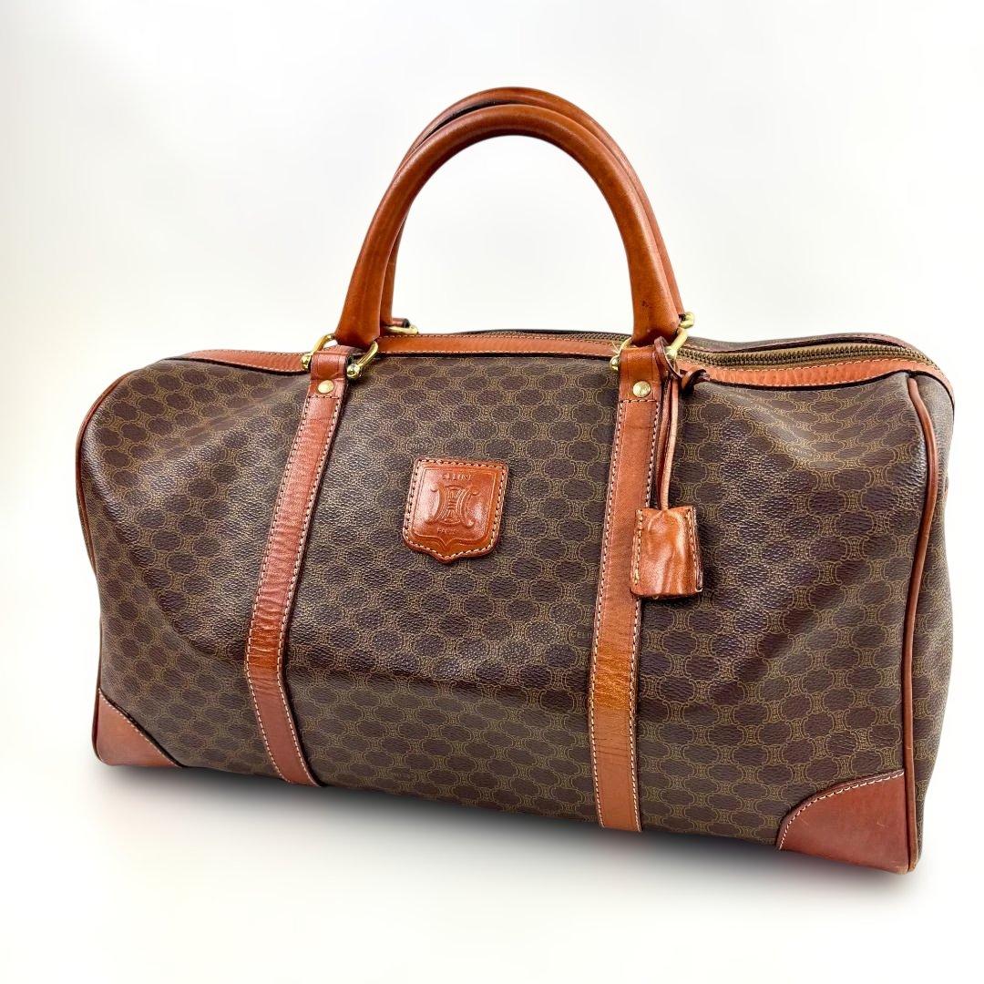 Celine ハニカムパターン レザー ボストンバッグ