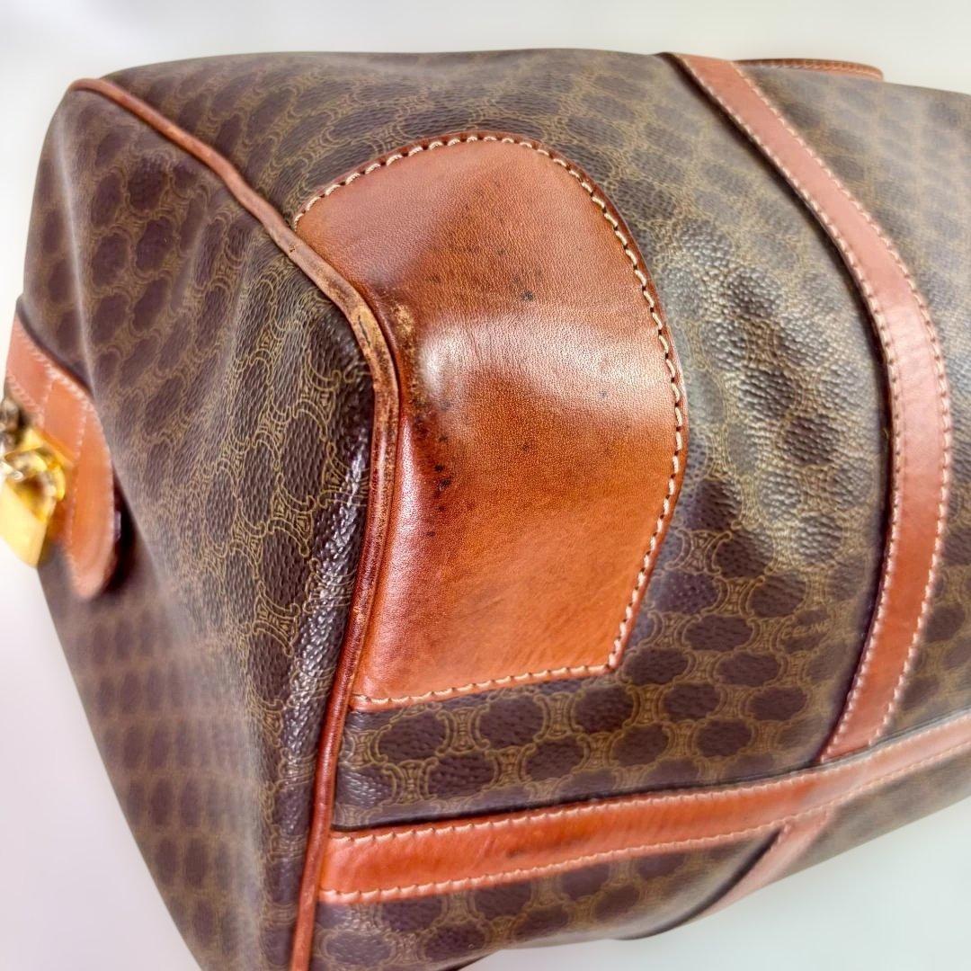 Celine ハニカムパターン レザー ボストンバッグ