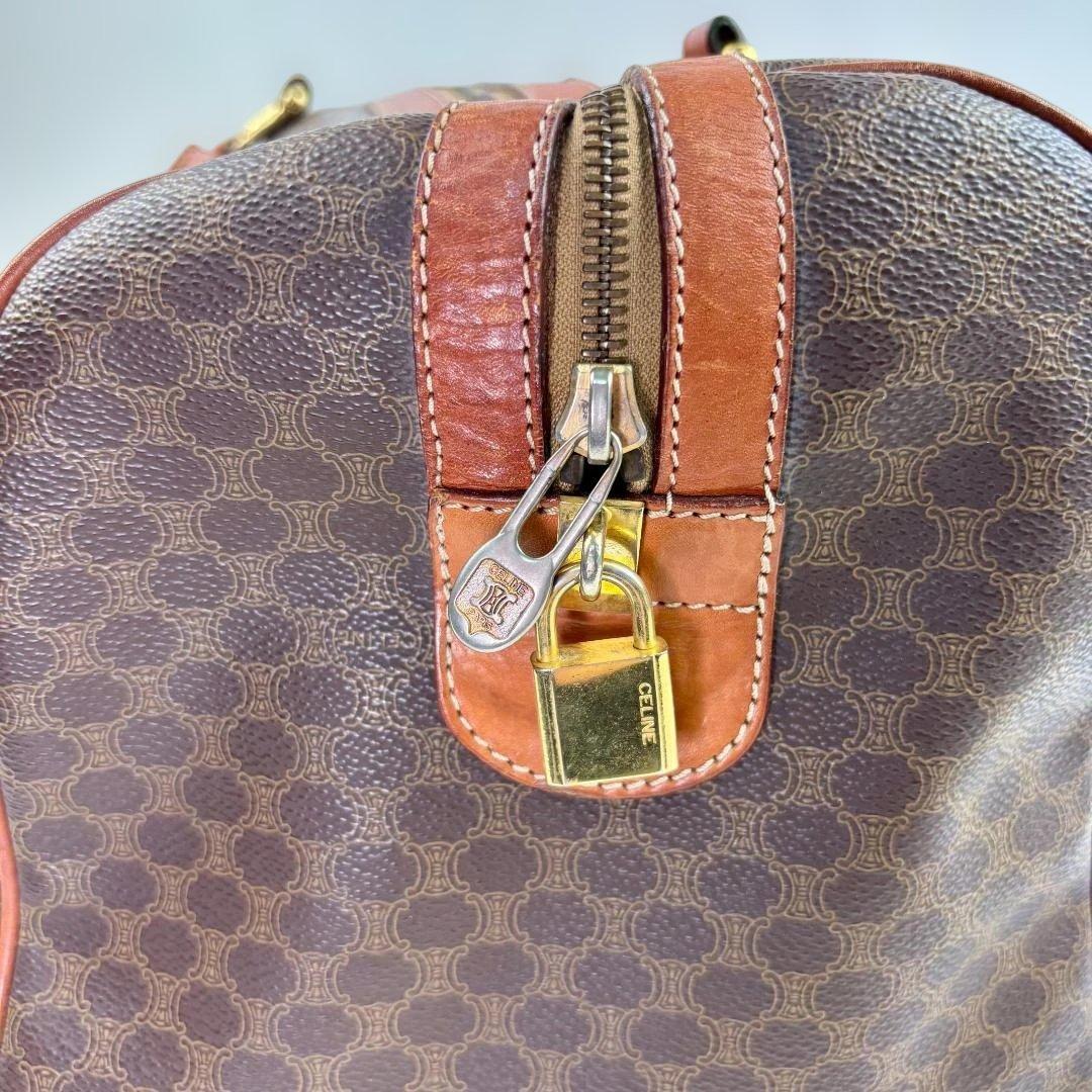 Celine ハニカムパターン レザー ボストンバッグ
