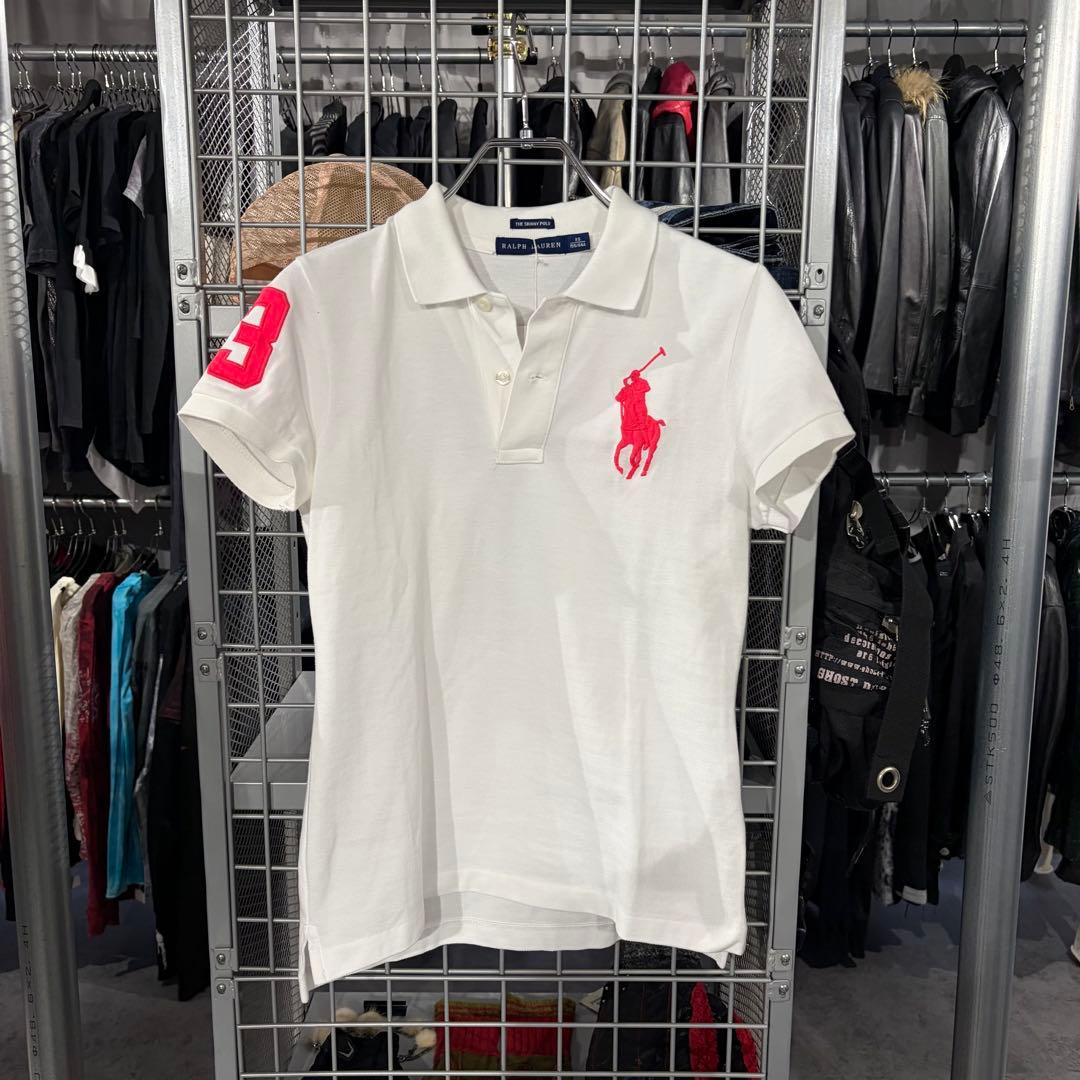 ラルフローレン　ポロシャツ　ビックポニー　Y2K 刺繍　polo ホワイト