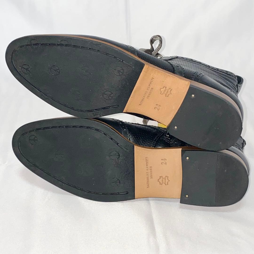 【美品】KATHARINE HAMNETT LONDON ウィングチップ ブーツ